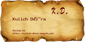 Kulich Dóra névjegykártya
